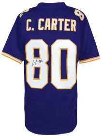 Cris Carter Signed Purple Throwback Custom Football Jersey w/#80