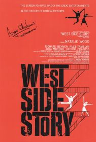 George Chakiris Signed West Side Story Movie Poster w/Bernardo