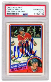 Chris Chelios Signed Montreal Canadiens 1984 O-Pee-Chee Rookie Hockey Card #259