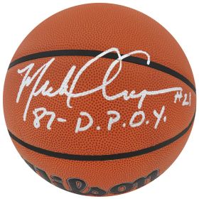 Michael Cooper Signed Wilson NBA Basketball w/87 NBA DPOY