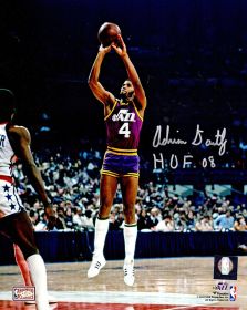 Adrian Dantley Signed Utah Jazz Shooting Action Photo w/HOF'08