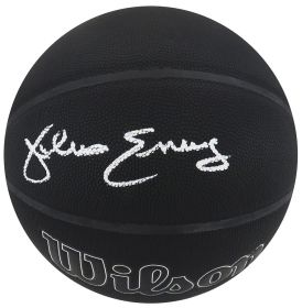 Julius Erving Signed Wilson I/O Black 75th Anniversary Logo NBA Basketball