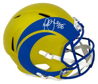 Marshall Faulk Signed Rams FLASH Riddell Speed Replica Helmet