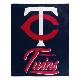 Twins OFFICIAL MLB "Signature" Raschel Throw Blanket