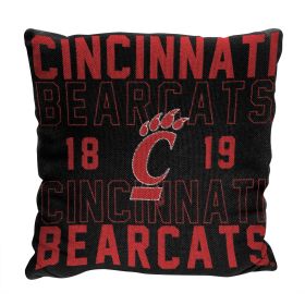 Cincinnati OFFICIAL NCAA "Stacked" Woven Pillow; 20" x 20"