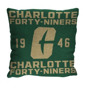 UNC CHARLOTTE OFFICIAL NCAA "Stacked" Woven Pillow