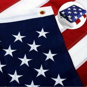 American Flag Outdoor Heavy Duty Embroidered Stars & Sewn Stripes (size: 5x8ft)